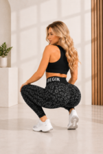 Lycra Leggings Deportivo Push Up Animal Print – Negro Ref. 1540 - Imagen 5