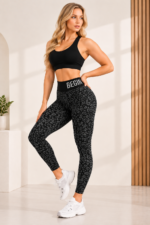 Lycra Leggings Deportivo Push Up Animal Print – Negro Ref. 1540 - Imagen 4