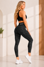 Lycra Leggings Deportivo Push Up Animal Print – Negro Ref. 1540 - Imagen 6