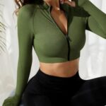 Saco Buzo Deportivo Corto Con Cremallera – Verde Oliva Ref. 6150