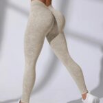 Lycra Leggings Deportivo Push Up Tiro Bajo En V – Beige Ref. 1475
