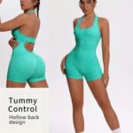 Enterizo Deportivo Push Up Tiro en V – Verde Mineral Ref. 5460