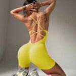 Enterizo Deportivo Push Up Tiro Bajo – Amarillo Ref. 5390