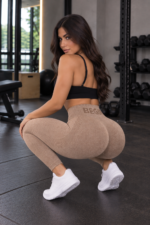 Lycra Leggings Deportivo Transpirable Push Up - Caqui Ref. 1415 - Imagen 5