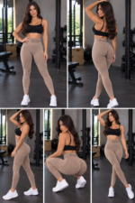 Lycra Leggings Deportivo Transpirable Push Up - Caqui Ref. 1415 - Imagen 7