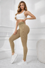 Lycra Leggings Deportivo Transpirable Push Up – Caqui Ref. 1415 - Imagen 3