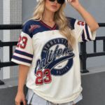 Camiseta Oversize Deportiva California - Azul Ref. 2550