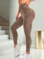 Lycra Leggings Deportivo Push Up – Marrón Ref. 1525 - Imagen 2