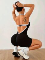 Enterizo Deportivo Corto Push Up  – Negro Ref. 5480