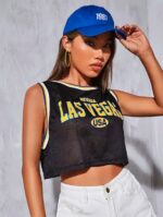 Crop Top Deportivo En Malla – Negro Ref. 2555 - Imagen 2