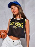 Crop Top Deportivo En Malla – Negro Ref. 2555