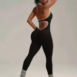 Enterizo Deportivo Push Up Tiro Bajo Espalda Descubierta – Negro Ref. 5360