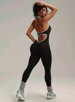 Enterizo Deportivo Push Up Tiro Bajo Espalda Descubierta – Negro Ref. 5360