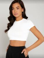 Crop Top Deportivo Manga Corta – Blanco Ref. 2485 - Imagen 3