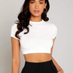Crop Top Deportivo Manga Corta – Blanco Ref. 2485