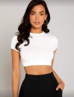Crop Top Deportivo Manga Corta – Blanco Ref. 2485