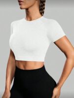 Crop Top Deportivo Manga Corta – Blanco Ref. 2485 - Imagen 8
