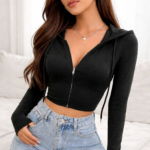 Chaqueta Deportiva Casual Con Capota – Negro Ref. 6175