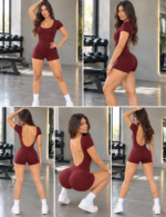 Enterizo Deportivo Push Up Seamless - Vino Ref. 5295 - Imagen 7