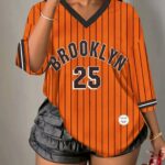 Camiseta Oversize Deportiva Estilo Jersey – Naranja Ref. 2585