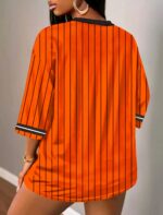 Camiseta Oversize Deportiva Estilo Jersey – Naranja Ref. 2585 - Imagen 4