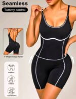 Enterizo Deportivo Corto Push Up – Negro Ref. 5485 - Imagen 5