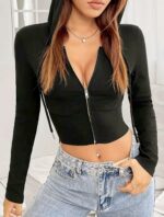 Chaqueta Deportiva Casual Con Capota – Negro Ref. 6175 - Imagen 2