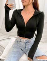 Chaqueta Deportiva Casual Con Capota – Negro Ref. 6175