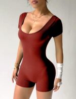 Enterizo Deportivo Push Up Seamless – Vino Ref. 5295 - Imagen 2