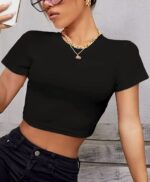 Crop Top Deportivo Manga Corta - Negro Ref. 2485 - Imagen 6