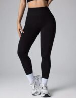 Lycra Leggings Deportivo Push Up Con Malla - Negro Ref. 1555 - Imagen 8