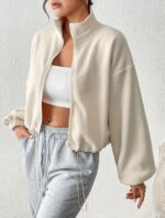 Chaqueta Lana Corta Con Cremallera - Albaricoque Ref. 6180 - Imagen 3