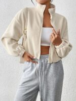 Chaqueta Lana Corta Con Cremallera - Albaricoque Ref. 6180 - Imagen 5