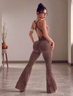 Enterizo Deportivo Push Up Animal Print - Marrón Ref. 5510