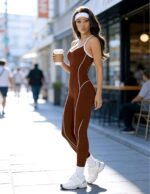 Enterizo Deportivo Push Up Espalda Cruzada - Marrón Ref. 5430 - Imagen 7