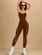 Enterizo Deportivo Push Up Espalda Cruzada - Marrón Ref. 5430 - Imagen 6