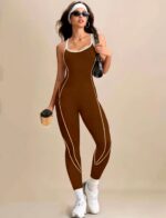 Enterizo Deportivo Push Up Espalda Cruzada - Marrón Ref. 5430 - Imagen 5