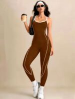 Enterizo Deportivo Push Up Espalda Cruzada - Marrón Ref. 5430 - Imagen 2