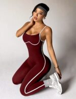 Enterizo Deportivo Push Up Seamless - Vino Ref. 5465 - Imagen 3