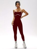 Enterizo Deportivo Push Up Seamless - Vino Ref. 5465 - Imagen 5