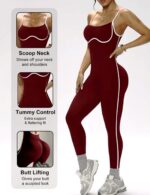Enterizo Deportivo Push Up Seamless - Vino Ref. 5465 - Imagen 6