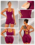 Enterizo Deportivo Seamless Push Up - Vino Ref. 5515 - Imagen 5