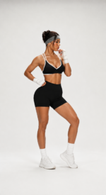 Conjunto Deportivo Crop Top Short Push Up - Negro Ref. 5470 - Imagen 5