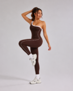 Enterizo Deportivo Push Up One Shoulder - Marrón Ref. 5545 - Imagen 2