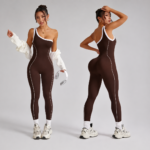 Enterizo Deportivo Push Up One Shoulder - Marrón Ref. 5545