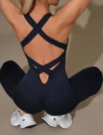 Enterizo Deportivo Acanalado Push Up SculptFit - Azul Ref. 5550 - Imagen 6