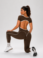 Enterizo Deportivo Push Up Seamless de Espalda Descubierta - Marrón Ref. 5565 - Imagen 5