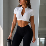 Crop Top Deportivo Seamless con Cremallera - Blanco Ref. 2610