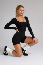 Enterizo Deportivo Seamless Push Up Manga Larga - Negro Ref. 5556 - Imagen 4