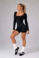 Enterizo Deportivo Seamless Push Up Manga Larga - Negro Ref. 5556 - Imagen 2